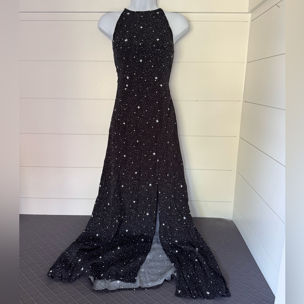 Leith Black and White Starry Maxi Dress